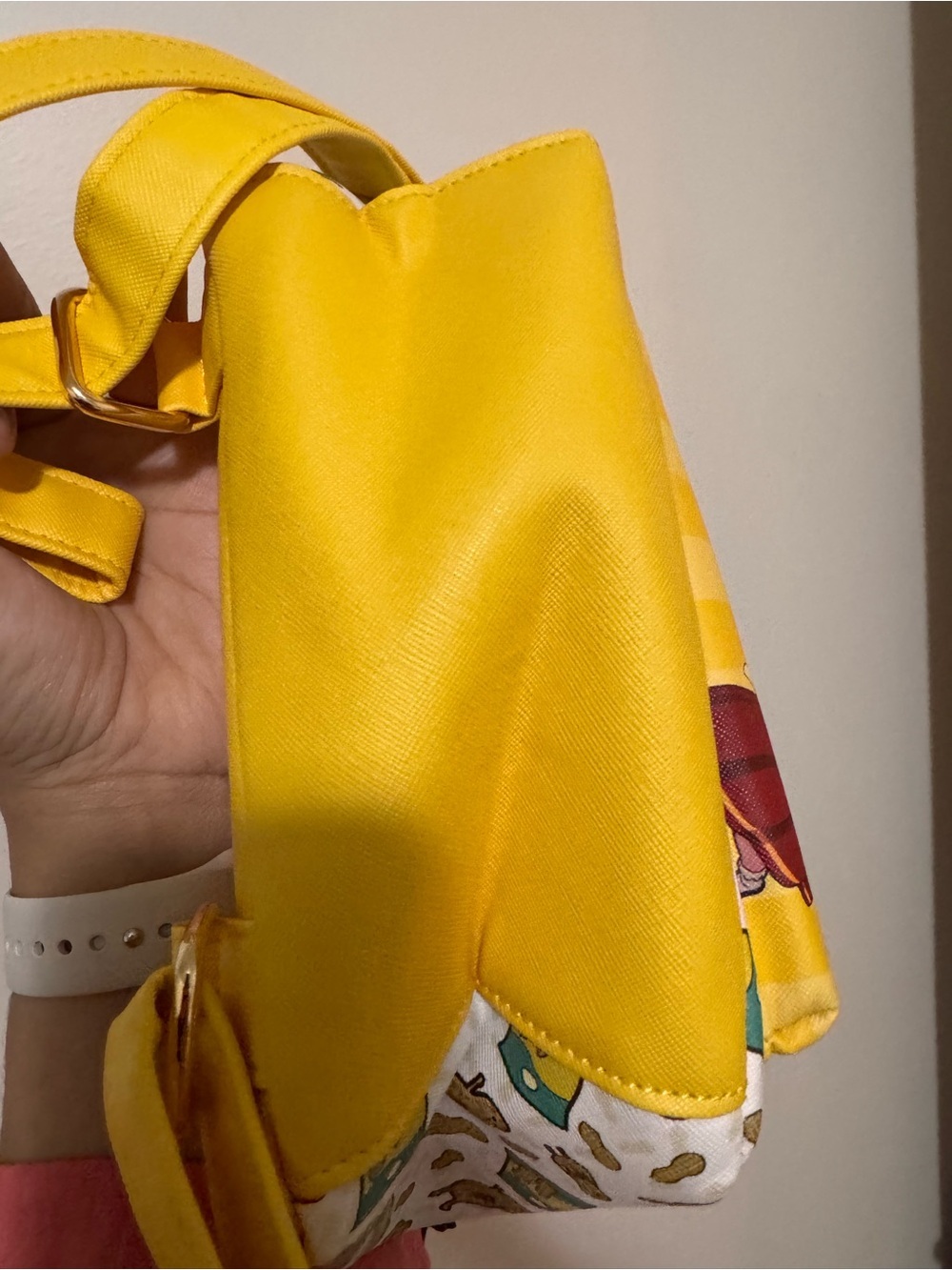 Anya Likes Peanuts Yellow Kids Backpack with Pom Pom Charm - Picture 4 of 11